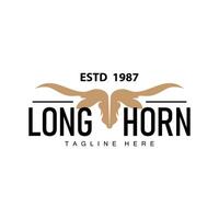 Longhorn logo design Vintage ▾ vecchio Toro Texas occidentale nazione nero silhouette vettore