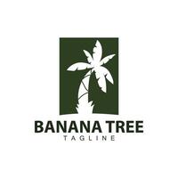 Banana albero logo, frutta albero pianta vettore, silhouette disegno, modello illustrazione vettore