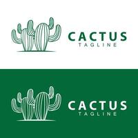 verde pianta cactus logo design con deserto pianta simbolo illustrazione vettore icona modello