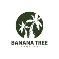 Banana albero logo, frutta albero pianta vettore, silhouette disegno, modello illustrazione vettore