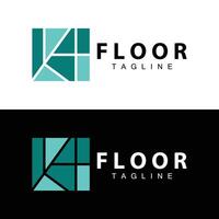 pavimento logo design per casa ceramica decorazione con minimalista astratto forme, vettore templet illustrazione