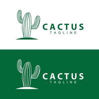 verde pianta cactus logo design con deserto pianta simbolo illustrazione vettore icona modello