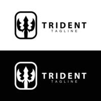 tridente logo design lancia arma vettore mare re poseidon Nettuno simbolo modello