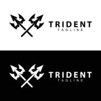 tridente logo design lancia arma vettore mare re poseidon Nettuno simbolo modello