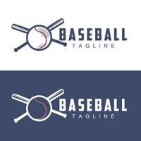 moderno vettore baseball logo baseball softball sport semplice pipistrello e palla modello illustrazione