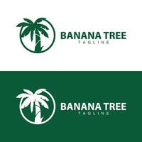 Banana albero logo, frutta albero pianta vettore, silhouette disegno, modello illustrazione vettore