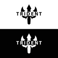 tridente logo design lancia arma vettore mare re poseidon Nettuno simbolo modello