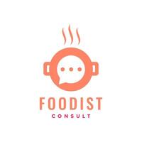 cucinando consulenza bolla Chiacchierare parlare cucina moderno piatto semplice logo design vettore icona illustrazione