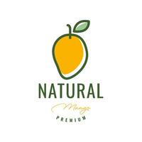 fresco frutta Mango dolce semplice stile linea colorato moderno minimo logo design vettore icona illustrazione