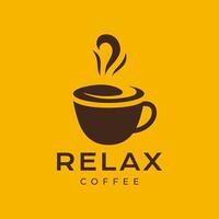 caffè tazza caldo vapore gusto delizioso semplice logo design vettore icona illustrazione