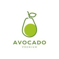 frutta fresco avocado linea stile moderno minimo colorato logo design vettore icona illustrazione