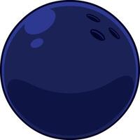 cartone animato buio blu bowling sfera. vettore mano disegnato illustrazione isolato su trasparente sfondo