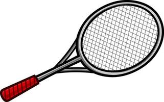 cartone animato tennis racchetta. vettore mano disegnato illustrazione isolato su trasparente sfondo