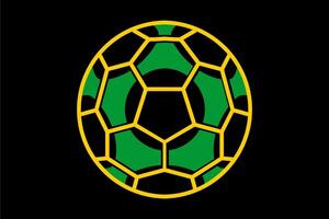 vettore calcio palla con giallo e verde Linee su buio sfondo