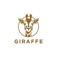 ai generato colorato giraffa testa e collo logo.isolato concetto vettore animale con giraffa animale viso nel semplice stile.