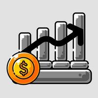 oro moneta con un' grafico vettore