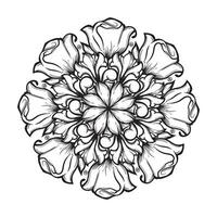 nero e bianca il giro floreale ornamento decorazione vettore