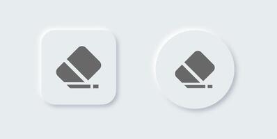 gomma per cancellare solido icona nel neomorfo design stile. pulire su segni vettore illustrazione.
