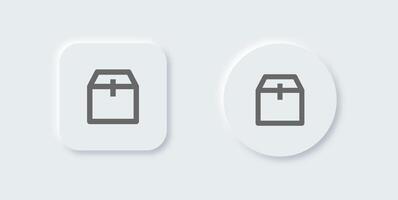 pacchetto linea icona nel neomorfo design stile. spedizione scatola segni vettore illustrazione.