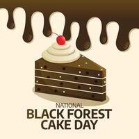 nazionale nero foresta torta giorno vettore design modello bene per celebrazione utilizzo. nero foresta torta vettore illustrazione. vettore eps 10.