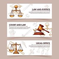 legge e giustizia legale ufficio bandiera impostato vettore