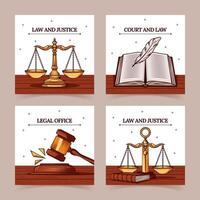 legge e giustizia legale ufficio sociale media messaggi collezione vettore