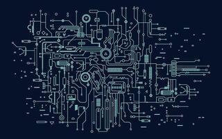 circuito tavola illustrazione. astratto tecnologia sfondo. artificiale intelligenza concetto. vettore