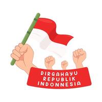 illustrazione di dirgahayu republik Indonesia vettore