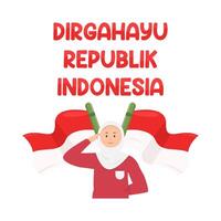 illustrazione di dirgahayu republik Indonesia vettore