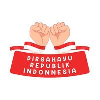 illustrazione di dirgahayu republik Indonesia vettore