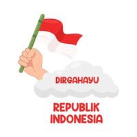 illustrazione di dirgahayu republik Indonesia vettore