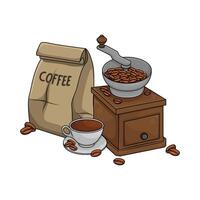 illustrazione di caffè macinino vettore