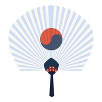 icona piatta del ventilatore coreano vettore