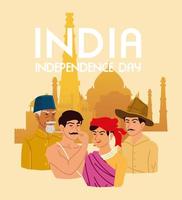 bandiera dell'indipendenza dell'india vettore