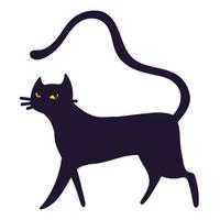 gatto nero che cammina vettore