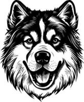 alaskan malamute - minimalista e piatto logo - vettore illustrazione