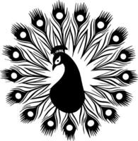 pavone - minimalista e piatto logo - vettore illustrazione