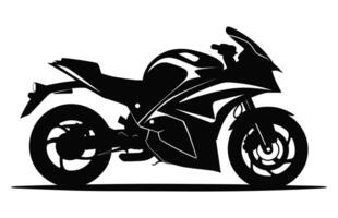 motocicletta vettore nero e bianca silhouette isolato su un' bianca sfondo
