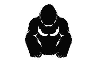 scimmia silhouette vettore isolato su un' bianca sfondo, un' scimpanzé scimmia nero clipart
