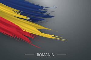 3d grunge spazzola ictus bandiera di Romania vettore
