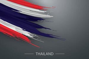 3d grunge spazzola ictus bandiera di Tailandia vettore