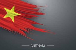 3d grunge spazzola ictus bandiera di Vietnam vettore