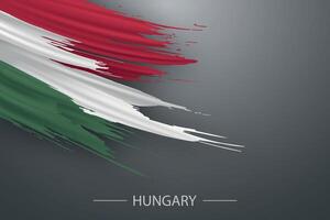 3d grunge spazzola ictus bandiera di Ungheria vettore