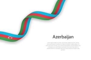 agitando nastro con bandiera di azerbaijan vettore