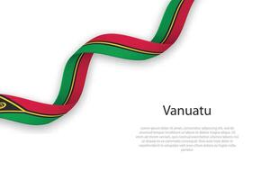 agitando nastro con bandiera di vanuatu vettore