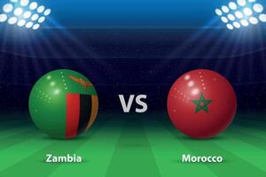 Zambia vs Marocco calcio tabellone segnapunti trasmissione grafico vettore