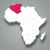francese nord Africa Posizione entro Africa 3d carta geografica vettore