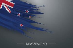3d grunge spazzola ictus bandiera di nuovo Zelanda vettore