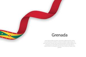 agitando nastro con bandiera di grenada vettore