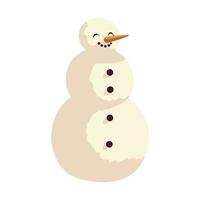 pupazzo di neve personaggio dei cartoni animati, icona isolata immagine vettore